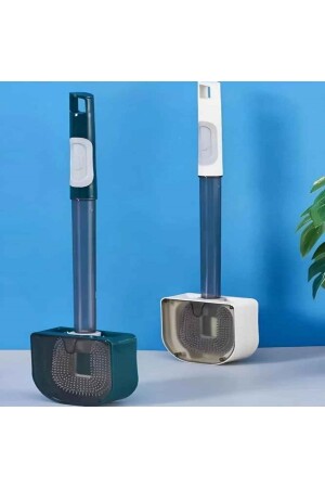 Pratik Doldurulabilir Deterjan Hazneli Bükülebilir Silikon Tuvalet Fırçası Wc Klozet Fırçası- 1 Adet TF-03 - 3