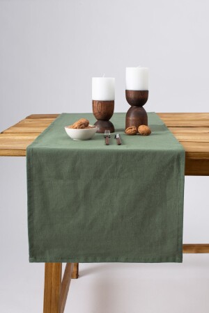 Premium-Leinen-Khaki-Läufer 40 x 150 cm - Wellstil