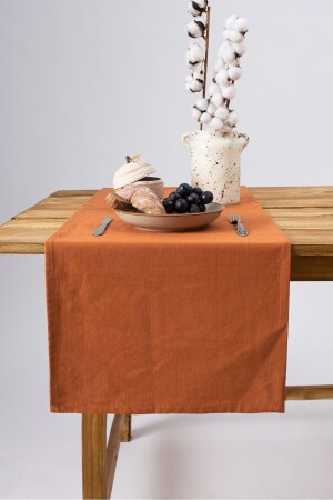 Premium-Leinen-Zimt-Läufer, 40 x 150 cm - Wellstil