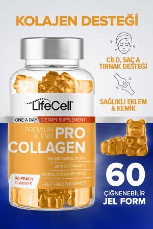 Pro Collagen - 60 Adet Gummie Hidrolize Kolajen Ve Vitamin C Içeren Cilt Bakım Gıda Takviyesi - 1