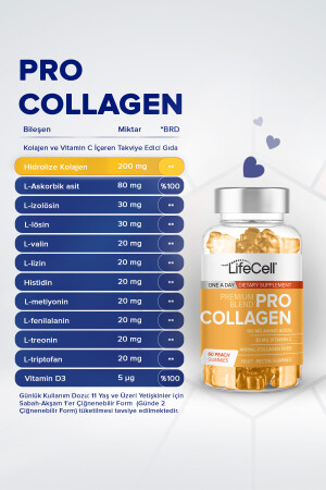 Pro Collagen - 60 Adet Gummie Hidrolize Kolajen Ve Vitamin C Içeren Cilt Bakım Gıda Takviyesi - 3