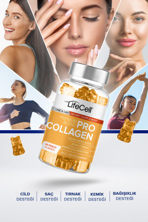 Pro Collagen - 60 Adet Gummie Hidrolize Kolajen Ve Vitamin C Içeren Cilt Bakım Gıda Takviyesi - 4