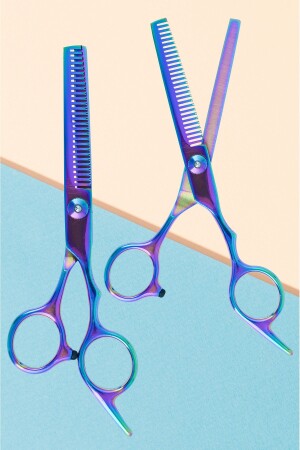 Professionelle Friseur-Barber-Zwischenschere 6. 5-Zoll-Haarschneideschere Rainbow Hair Style XLQ501B - Xolo