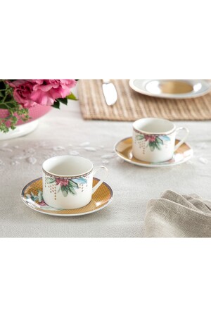 Protea New Bone China Set mit 2 Kaffeetassen 80 ml Senf 10036462 - English Home