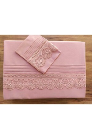 Pudra Ahu Nervürlü Çeyizlik Çift Kişilik Nevresim Takımı HDD4588 - Çeyiz Bahçesi