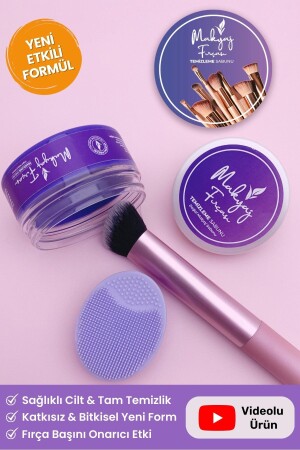 Pure Clean Makyaj Fırçası & Süngeri Temizleme Sabunu Ve Silikon Matı Natural Makeup Brush Remover Doğal Makyaj Aparatı İçin Temizleyici - 1