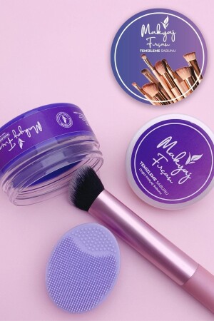 Pure Clean Makyaj Fırçası & Süngeri Temizleme Sabunu Ve Silikon Matı Natural Makeup Brush Remover Doğal Makyaj Aparatı İçin Temizleyici - 2
