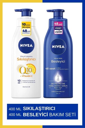 Q10 Sıkılaştırıcı Vücut Losyonu 400ml & Vücut Sütü Besleyici 400ml - Nivea