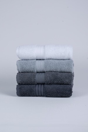 Rainbow 100 % Baumwolle, extra weiche Grautöne, Set mit 4 Hand-/Gesichtstüchern (4 x 50 x 80 cm), 201-001-BNK-RNB00001 - 2