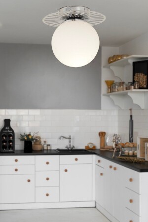 Rakes Chrome Modern Plafonier Young Room Kitchen Bedroom Kronleuchter 3686-1P-CH - Apliqa