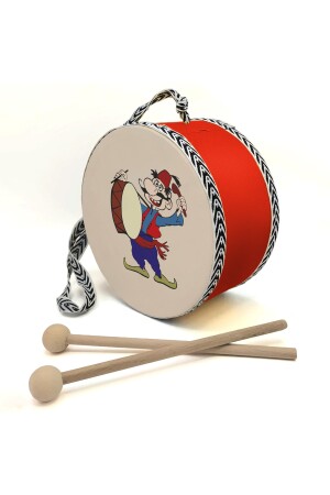 Ramadan Drummer bedruckte Echtleder-Spielzeug-Kindertrommel (Alter 1–5) (rot) - 1