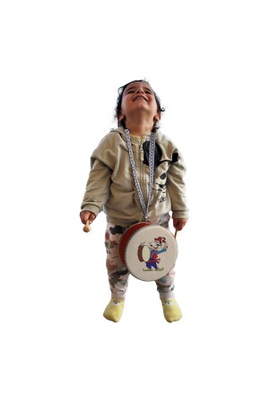 Ramadan Drummer bedruckte Echtleder-Spielzeug-Kindertrommel (Alter 1–5) (rot) - 3