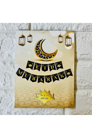 - Ramazan a Özel EİD MUBARAK Yazılı Karton Flama 280097 - 1