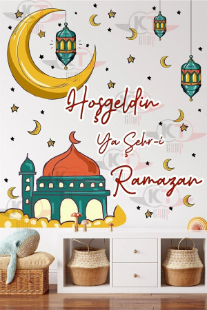 Ramazan Ayı Temalı Cam Duvar Süsleri Hoşgeldin Ramazan Sticker Seti 30 x 100 - 1