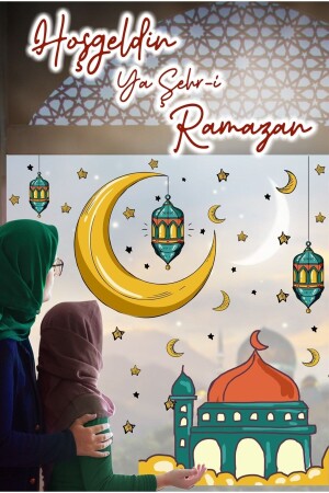 Ramazan Ayı Temalı Cam Duvar Süsleri Hoşgeldin Ramazan Sticker Seti 30 x 100 - 2
