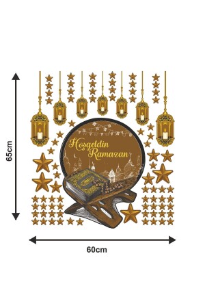 Ramazan Ayı Temalı- Hoşgeldin Ramazan Duvar Cam Sticker Çıkartma Seti 60 x 65 - 2