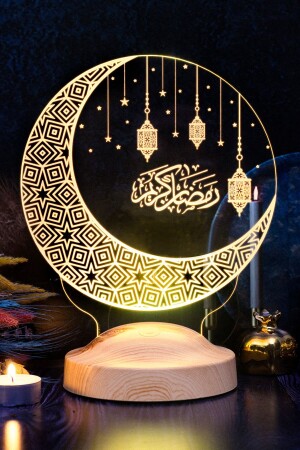 Ramazan Hediyesi- Dini Hediye Hilal & Kandil Hediyesi- Hilal & Kandil Tasarımlı Led Gece Lambası - 1