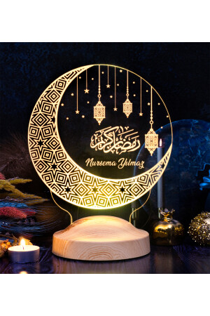 Ramazan Hediyesi- Dini Hediye Hilal & Kandil Hediyesi- Hilal & Kandil Tasarımlı Led Gece Lambası - 2