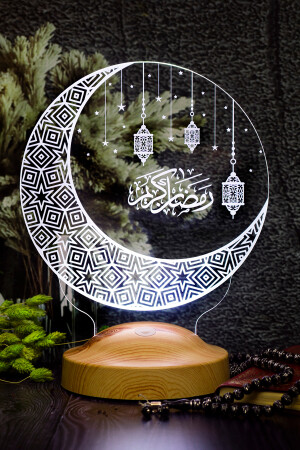 Ramazan Hediyesi- Dini Hediye Hilal & Kandil Hediyesi- Hilal & Kandil Tasarımlı Led Gece Lambası - 3
