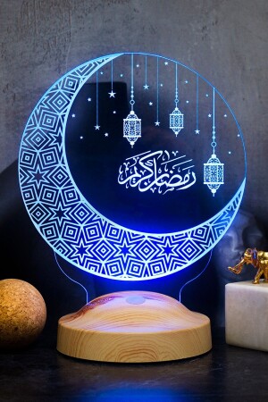 Ramazan Hediyesi- Dini Hediye Hilal & Kandil Hediyesi- Hilal & Kandil Tasarımlı Led Gece Lambası - 6