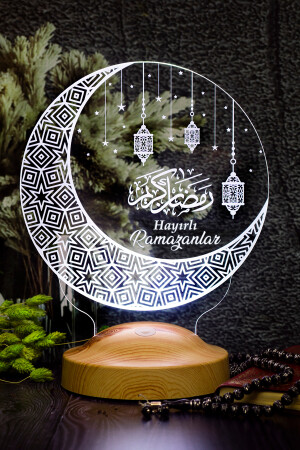 Ramazan Hediyesi Kandilli- Hayırlı Ramazanlar Hilal & Kandil Tasarımlı Hediye Led Gece Lambası - 2