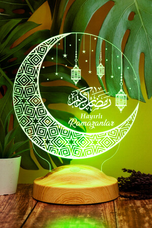 Ramazan Hediyesi Kandilli- Hayırlı Ramazanlar Hilal & Kandil Tasarımlı Hediye Led Gece Lambası - 4