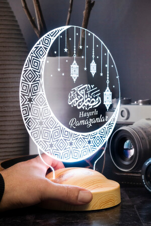 Ramazan Hediyesi Kandilli- Hayırlı Ramazanlar Hilal & Kandil Tasarımlı Hediye Led Gece Lambası - 7