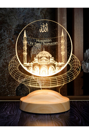 Ramazan Hediyesi- Mahya Yazısı Hoşgeldin Ya Şehri Ramazan Yazılı Camii Dini Hediye- 3d Led Lamba - 3