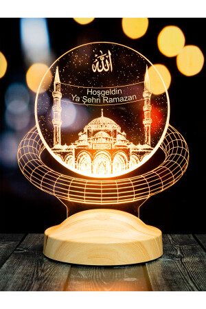 Ramazan Hediyesi- Mahya Yazısı Hoşgeldin Ya Şehri Ramazan Yazılı Camii Dini Hediye- 3d Led Lamba - 8