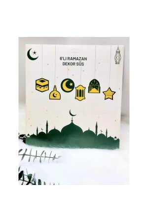 Ramazan Süsleri 6'lı Tavan Sarkıt Süs- Hoşgeldin Ramazan Altın Yazı Ve Led Ve 5 Adet Şeffa Balon- - 3