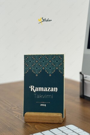 Ramazan Takvimi - Ramazan Ayı Dualı - Günün Önemi İçerikli Ahşap Tutuculu Takvim - Ramazan Seti - 1