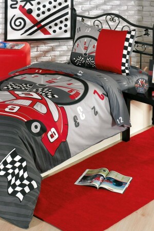 Ranforce Genç Nevresim Takımı Tek Kişilik Yarışçı KNTGNC04 - Kristal