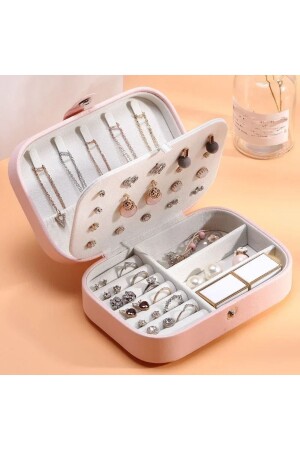 Rechteckige Schmuckschatulle mit 3 Fächern, Schmuck-Organizer für Ringe, Ohrringe, Halsketten, Reise-Organizer - Schulzz