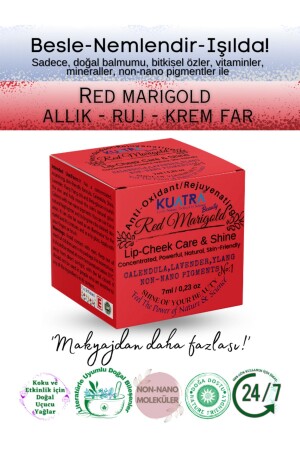 Red Marigold Nemlendirici - Antioksidan Işıltı Veren Balm (DOĞAL İÇERİKLİ RUJ- ALLIK-GÖZ FARI) - Kuatra
