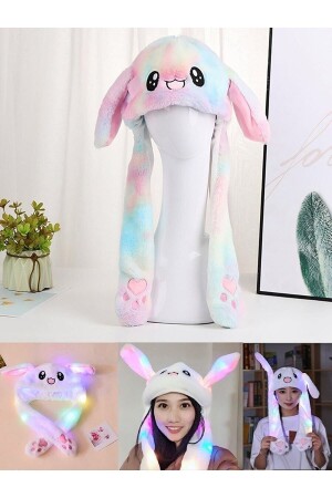 Renkli Işıklı Kulakları Kalkan Tavşan Şapka - Bencebibak