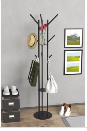 RETODESİGN 9 ASKILI METAL ELBİSE ASKISI- PORTMANTO ASKISI- ANTRE AYAKLI ASKI 5111 - Retodesign