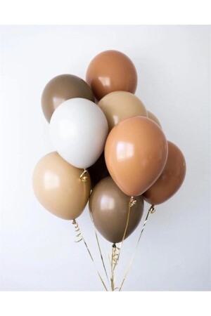 Retro-Ballon-Bundle in braunen Farben, 10 Stück - Partifabrik