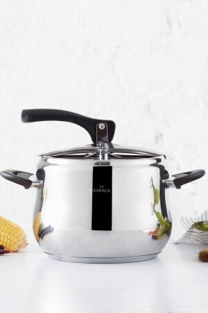 Retro-Schnellkochtopf mit Induktionsboden aus Edelstahl, 6 l, 153. 03. 07. 9106 - Karaca