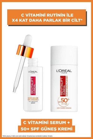 Revitalift Clinical %12 Saf C Vitamini Aydınlatıcı Serum & Spf 50- Uv Korumalı Yüz Güneş Kremi 50ml - L'oreal Paris