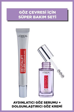 Revitalift Filler Dolgunlaştırıcı Yaşlanma Karşıtı Göz Bakım Kremi & Aydınlatıcı Göz Serumu - L'oreal Paris