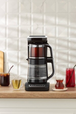 Robotea Pro 4 in 1 Konuşan Cam Çay Makinesi Black Chrome - Karaca