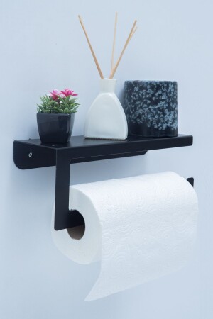 Rollenpapierhandtuchhalter, Serviettenhalter, Badezimmer-Organizer, schwarzes Papier - Mert Art Tasarim