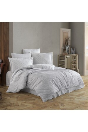 Romance Gri - Poplin Tek Kişilik Nevresim Takımı UN010005520000000000N0317 - Hobby