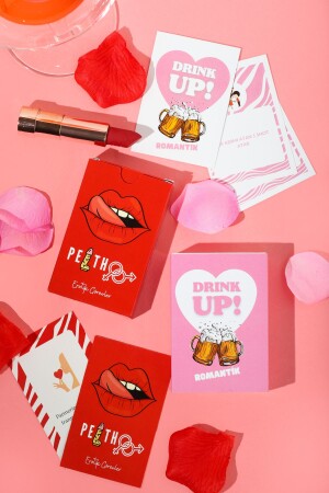 Romantisches Trinkspiel und Peitho Erotikaufgaben Doppelspielset drinkupoyun01 - drink up