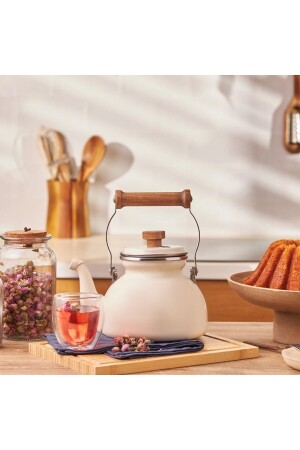 Royal Emaye Demlik - Krem - 2400 ml - Emsan