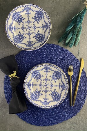 Royal Queen Mat Altın Yaldızlı 6 Kişilik 19 Cm Porselen Retro Pasta Tabağı Servis Seti PDRQ06PS - porselenden