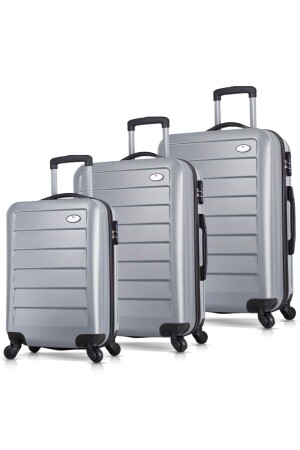 Ruby Abs Kabin Orta Ve Büyük Boy Gri 3'lü Valiz Seti Ruby_3ST - My Valice