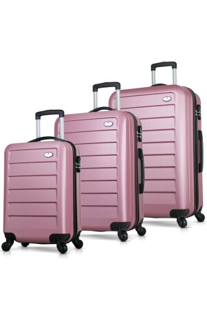 Ruby Abs Kabin Orta Ve Büyük Boy Rose Gold 3'lü Valiz Seti MV6295 - My Valice