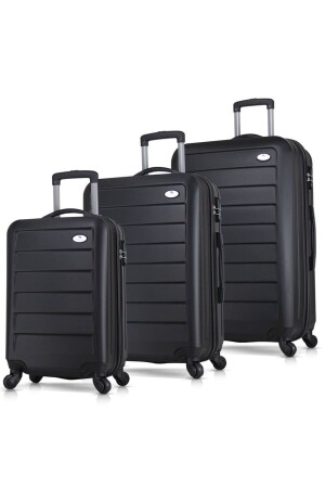 Ruby Abs Kabin Orta Ve Büyük Boy Siyah 3'lü Valiz Seti MV8077 - My Valice