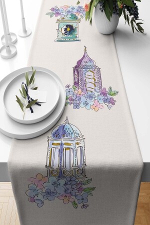 Runner Candle Desenli Süet Dokuma 140*40 Cm RN0S571 - Pilloveland